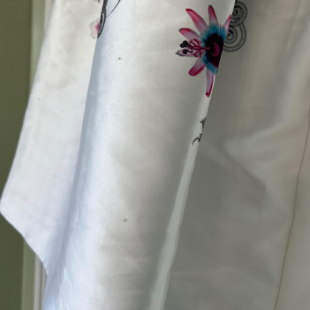 Ted Baker White Floral Petale Passion Flower Full Midi Skirt Size 1 - Picture 14 of 15